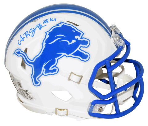 AMON-RA ST BROWN AUTOGRAPHED SIGNED DETROIT LIONS FLAT WHITE MINI HELMET BECKETT