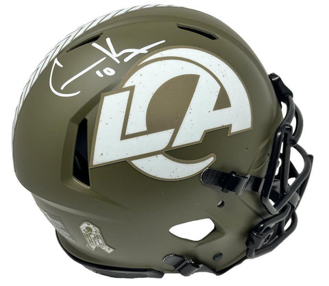 COOPER KUPP Autographed Rams Salute To Service Authentic Speed Helmet FANATICS