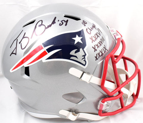 Tedy Bruschi Signed Patriots F/S Speed Helmet w/3x SB Champs-Beckett W Hologram