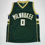 Autographed/Signed Damian Lillard Milwaukee Green Basketball Jersey BAS COA #2