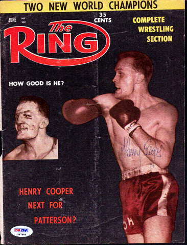 Henry Cooper Autographed Signed The Ring Magazine Cover PSA/DNA #S47488