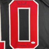 Autographed/Signed Troy Smith Heisman 06 Ohio State Black College Jersey JSA COA