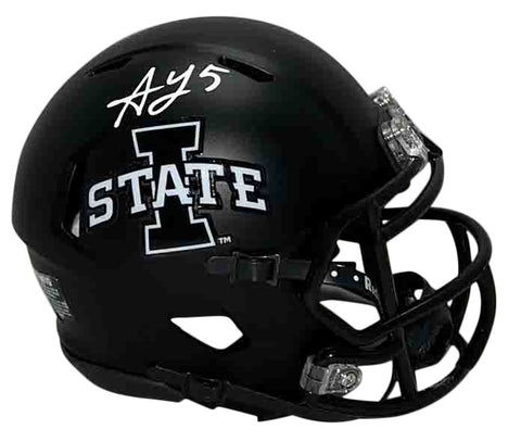 ALLEN LAZARD AUTOGRAPHED IOWA STATE CYCLONES BLACK SPEED MINI HELMET BECKETT