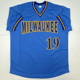 Autographed/Signed Robin Yount Milwaukee Blue Baseball Jersey JSA COA