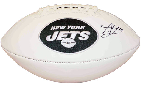 ALLEN LAZARD SIGNED AUTOGRAPHED NEW YORK JETS WHITE LOGO FOOTBALL BECKETT