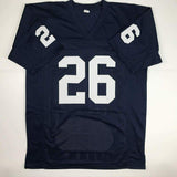 Autographed/Signed Saquon Barkley Penn State Blue Stat College Jersey JSA COA