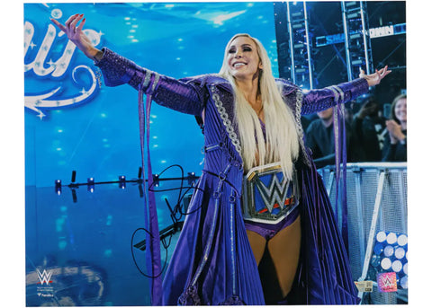 Charlotte Flair Autographed (Black) WWE Entrance w/Title 16 x 20 Photo Fanatics