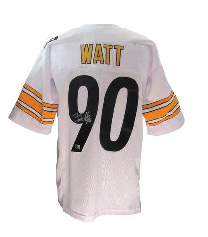 T.J. Watt Signed/Autographed White Custom Jersey Steelers Beckett 192180