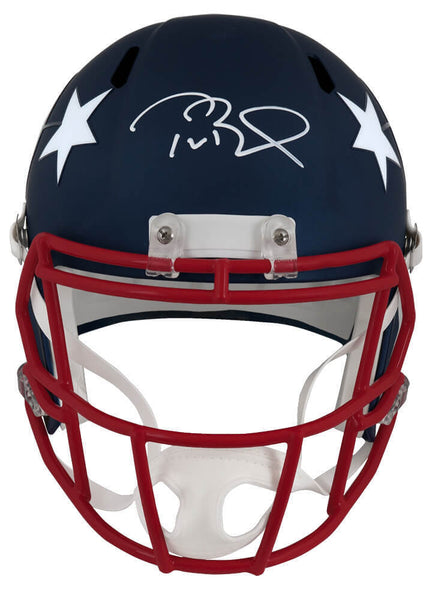 Tom Brady Signed Patriots AMP Riddell Full Size Speed Rep Helmet -(Fanatics COA)