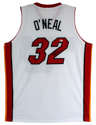 Shaquille O'Neal Signed Miami Heat Jersey (Beckett COA) 4xNBA Champion Big Man