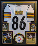 FRAMED PITTSBURGH STEELERS HINES WARD AUTOGRAPHED SIGNED JERSEY JSA COA