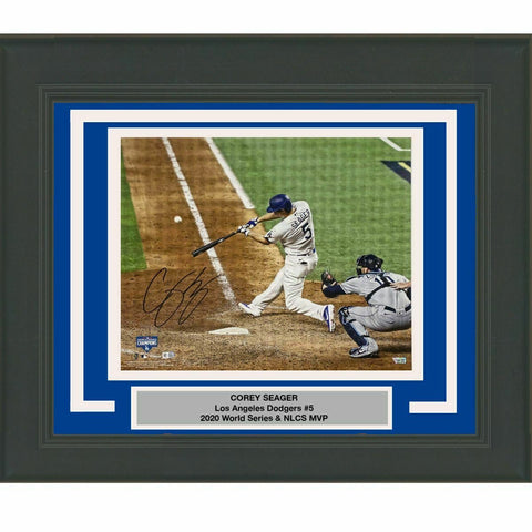 FRAMED Autographed/Signed COREY SEAGER World Series 16x20 Photo Fanatics COA