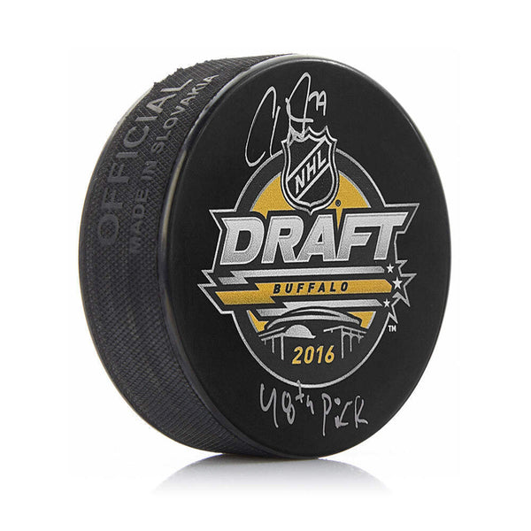 Carter Hart Philadelphia Flyers Autographed 2016 Draft Puck with 48th Pick JSA