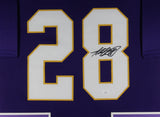 ADRIAN PETERSON (Vikings purp TOWER) Signed Autographed Framed Jersey JSA