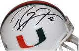 Ray Lewis Autographed Miami Hurricanes VSR4 Mini Helmet Beckett 36219