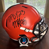 Myles Garrett Signed Cleveland Browns FS Black Replica Helmet DPOY 23 BAS