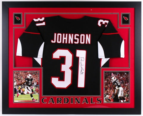 David Johnson Signed Arizona Cardinals 35x43 Custom Framed Jersey (JSA COA)