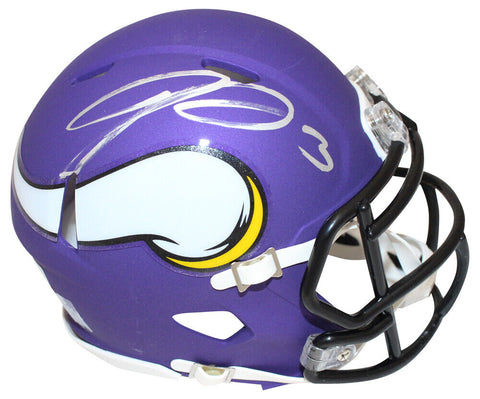 Jordan Addison Autographed Minnesota Vikings Mini Helmet Beckett 40985