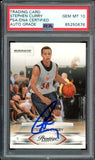 2009-10 Panini Prestige #207 Stephen Curry RC On Card PSA/DNA Auto GEM MINT 10