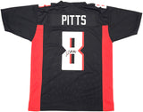 ATLANTA FALCONS KYLE PITTS AUTOGRAPHED BLACK JERSEY BECKETT BAS WITNESS 230054