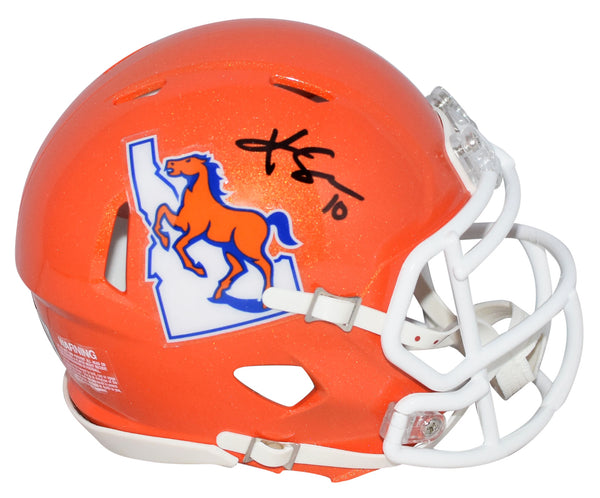 KHALIL SHAKIR AUTOGRAPHED BOISE STATE BRONCOS ORANGE SPEED MINI HELMET BECKETT