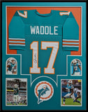 FRAMED MIAMI DOLPHINS JAYLEN WADDLE AUTOGRAPHED SIGNED JERSEY JSA COA