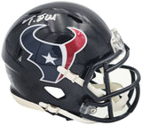 TANK DELL AUTOGRAPHED HOUSTON TEXANS BLUE SPEED MINI HELMET BECKETT QR 229520