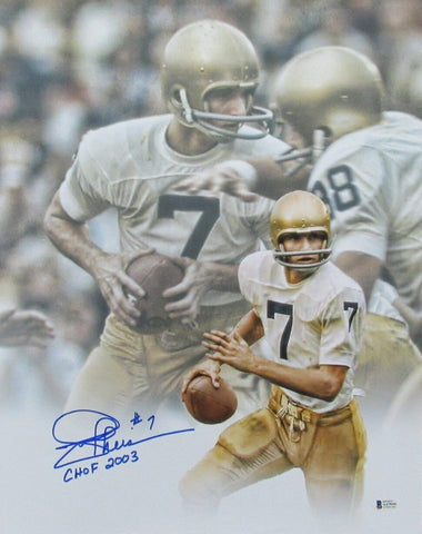 Joe Theismann CHOF Autographed/Inscribed 16x20 Photo Notre Dame Beckett 176559