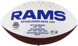 Rams Marshall Faulk Signed Wilson White Panel Logo Football W/ Case BAS Witness