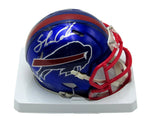 Shane Conlan Autographed Blue Mini FLASH Speed Football Helmet Bills JSA 168757