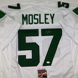 Autographed/Signed CJ C.J. Mosley New York White Football Jersey JSA COA