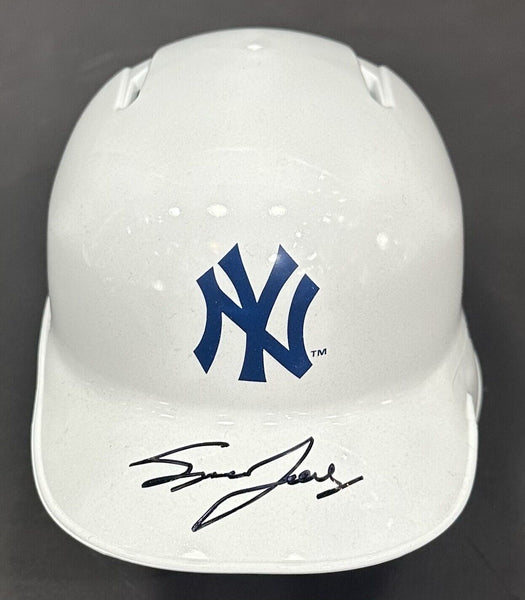 Spencer Jones Signed Yankees Rawlings Chrome Mini Batting Helmet Auto Fanatics