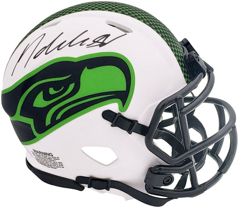 MICHAEL DICKSON AUTOGRAPHED SEAHAWKS LUNAR ECLIPSE WHITE MINI HELMET MCS 200270