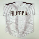 Autographed/Signed MIKE SCHMIDT HOF 95 Philadelphia Pinstripe Jersey JSA COA