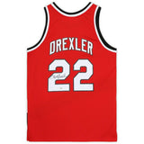 CLYDE DREXLER Autographed Portland Trail Blazers Red Jersey FANATICS