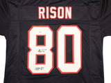 ATLANTA FALCONS ANDRE RISON AUTOGRAPHED BLACK JERSEY "84 TD" JSA STOCK #233378