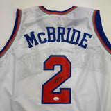 Autographed/Signed Duece Miles McBride New York White Basketball Jersey JSA COA