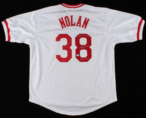 Gary Nolan Signed Cincinnati Jersey Inscribed Reds HOF / 2xW.S Champ (PSA COA)