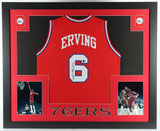 Julius Erving AKA "DR J" Signed Philadelphia 76ers 35x43 Framed Jersey (Beckett)