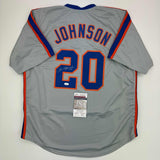 Autographed/Signed Howard Johnson HOJO New York Grey Baseball Jersey JSA COA