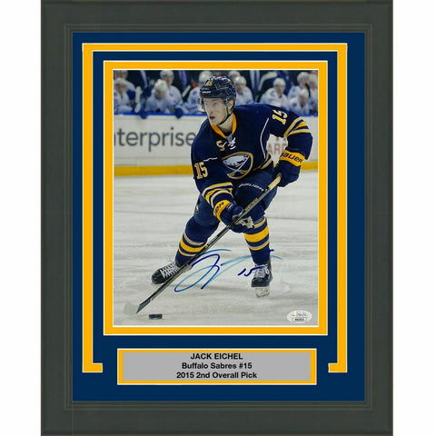 FRAMED Autographed/Signed JACK EICHEL Buffalo Sabres 8x10 Hockey Photo JSA COA