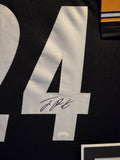 FRAMED PITTSBURGH STEELERS JOEY PORTER JR AUTOGRAPHED SIGNED JERSEY JSA COA