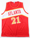 Dominique Wilkins Signed Throwback Hawks Red Jersey (Schwartz) Hall of Fame 2007