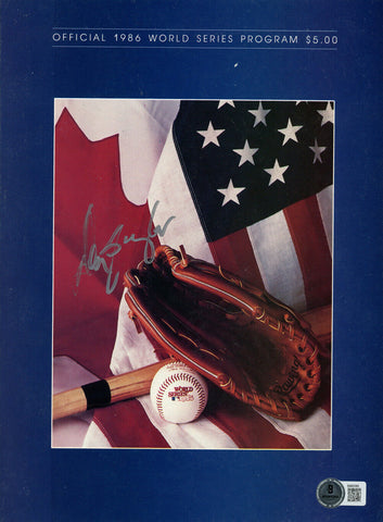 Don Baylor Autographed/Signed 1986 World Series Program Beckett 45462