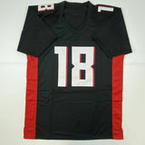 Autographed/Signed CALVIN RIDLEY Atlanta Black Football Jersey Beckett BAS COA