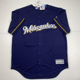 Autographed/Signed CHRISTIAN YELICH Milwaukee Blue Baseball Jersey Beckett COA