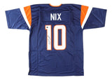 Bo Nix Denver Signed Alternate Blue Football Jersey BAS