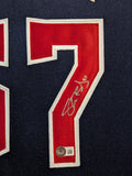 FRAMED CLEVELAND GUARDIANS SHANE BIEBER AUTOGRAPHED SIGNED JERSEY BECKETT HOLO