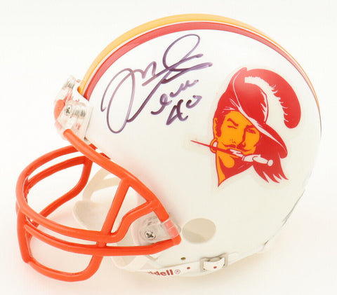 Mike Alstott Signed Tampa Bay Buccaneer Throwback Mini Helmet (PSA COA) Bucs ROH