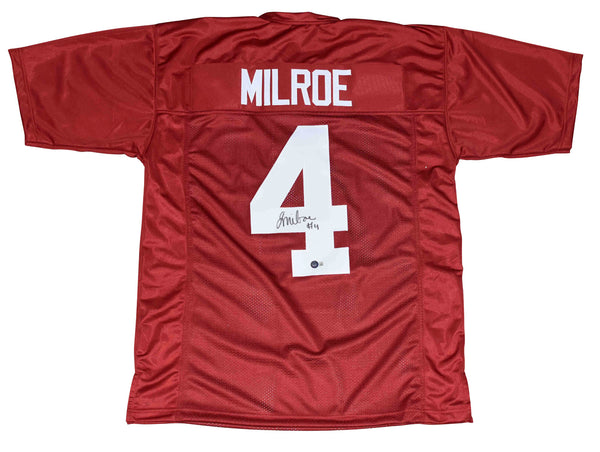 JALEN MILROE SIGNED AUTOGRAPHED ALABAMA CRIMSON TIDE #4 JERSEY BECKETT